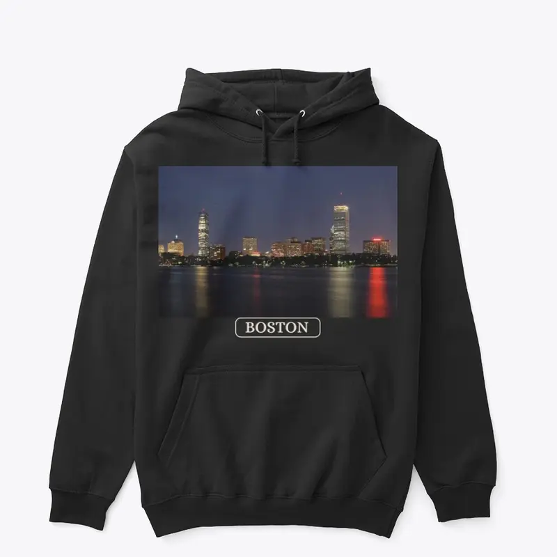 Boston Night Skyline Hoodie