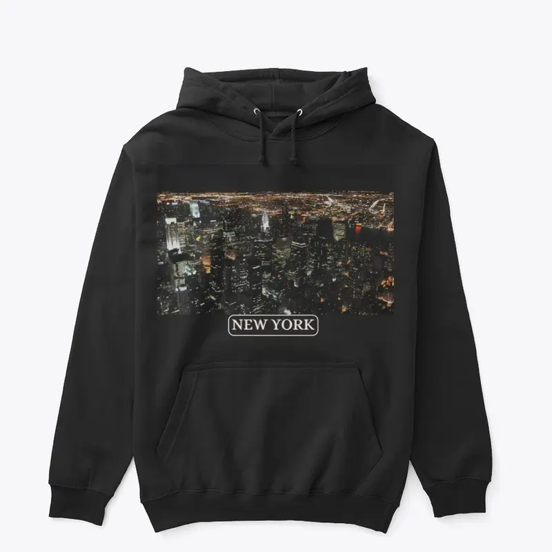 New York Night Skyline Hoodie