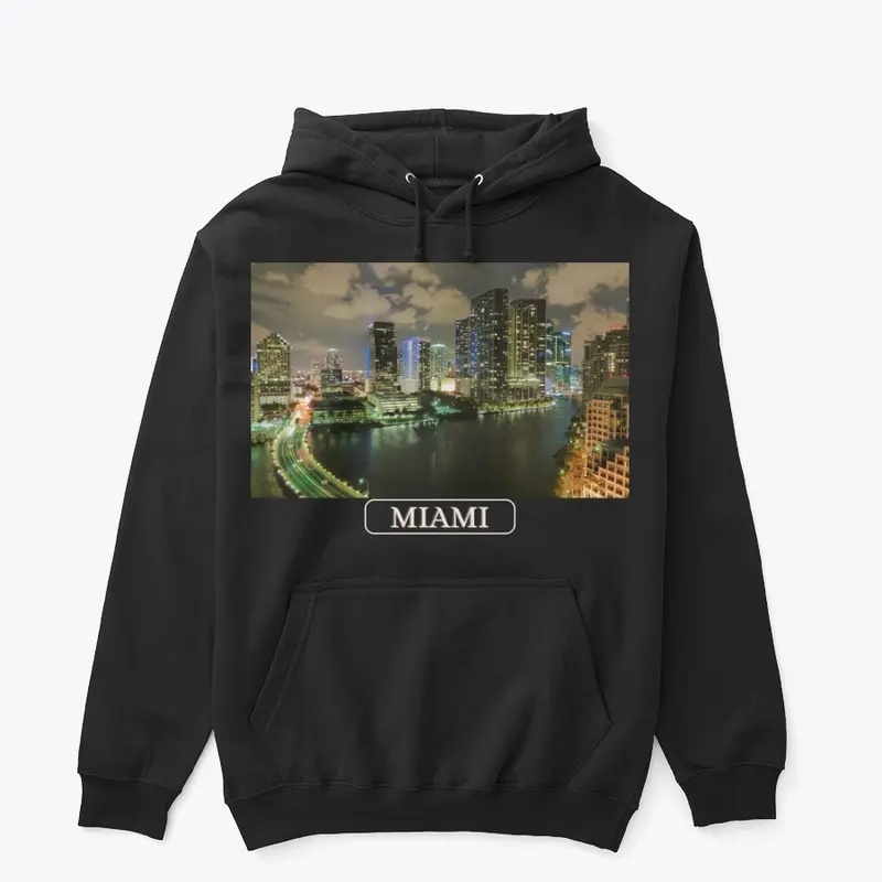 Miami Night Skyline Hoodie