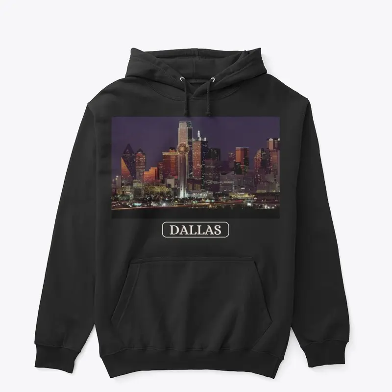 Dallas Night Skyline Hoodie