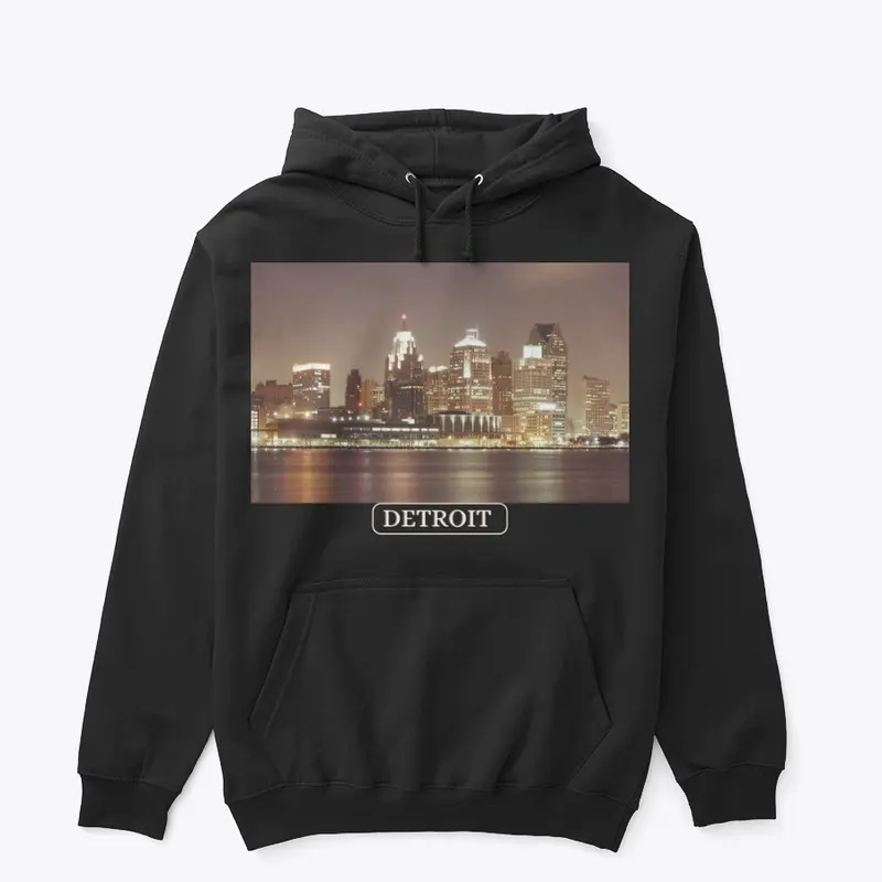 Detroit Night Skyline Hoodie