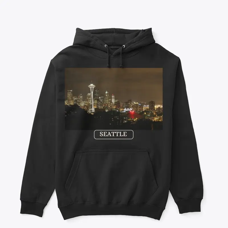 Seattle Night Skyline Hoodie